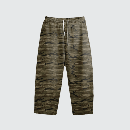 Khayi Camo Curved-Leg Sweatpants
