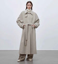Moonlit Veil Women's Straight-Cut Raglan Sleeve Wool Coat with Double-Layer Detachable Collar