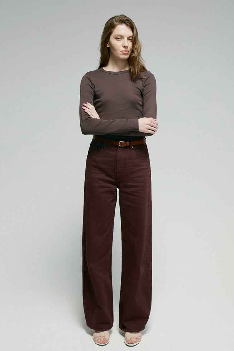 Slope Curve Jeans Model HJ039 – High-Rise Relaxed Wide-Leg Denim Pants