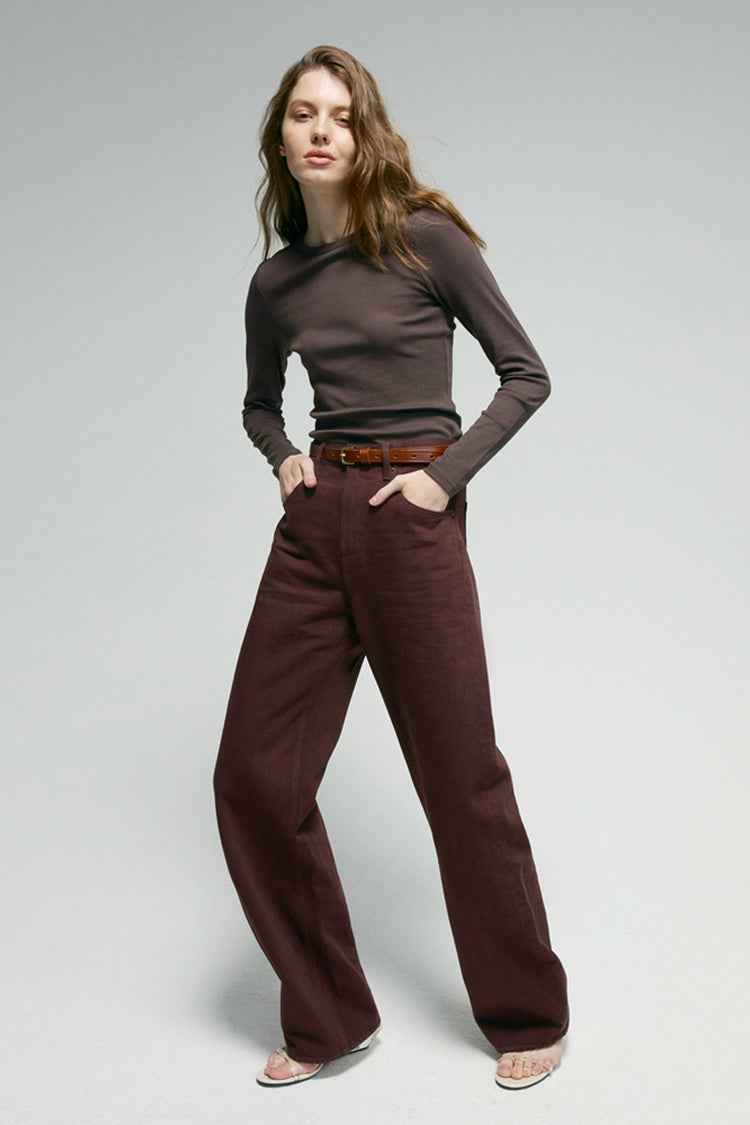 Slope Curve Jeans Model HJ039 – High-Rise Relaxed Wide-Leg Denim Pants