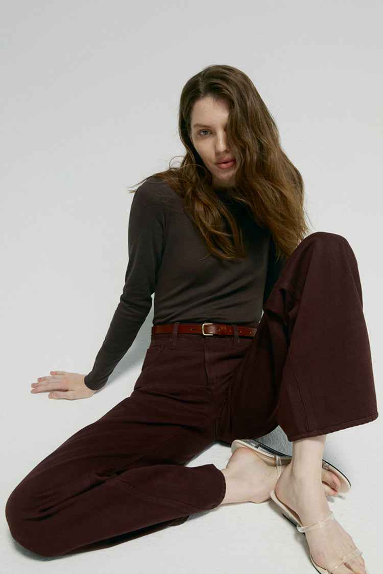 Slope Curve Jeans Model HJ039 – High-Rise, Relaxed Wide-Leg Denim Pants