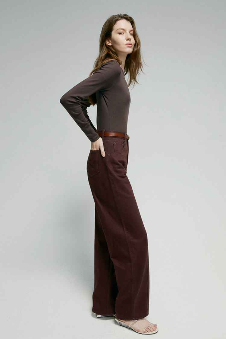 Slope Curve Jeans Model HJ039 – High-Rise, Relaxed Wide-Leg Denim Pants
