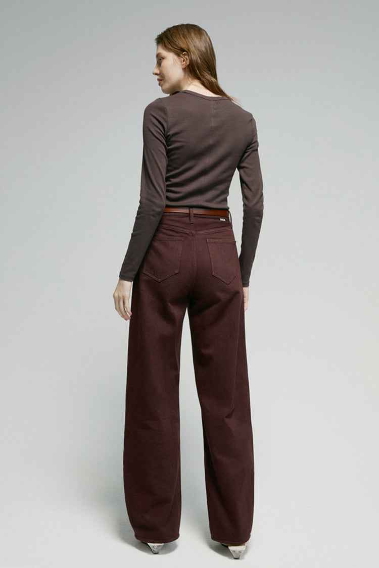 Slope Curve Jeans Model HJ039 – High-Rise Relaxed Wide-Leg Denim Pants