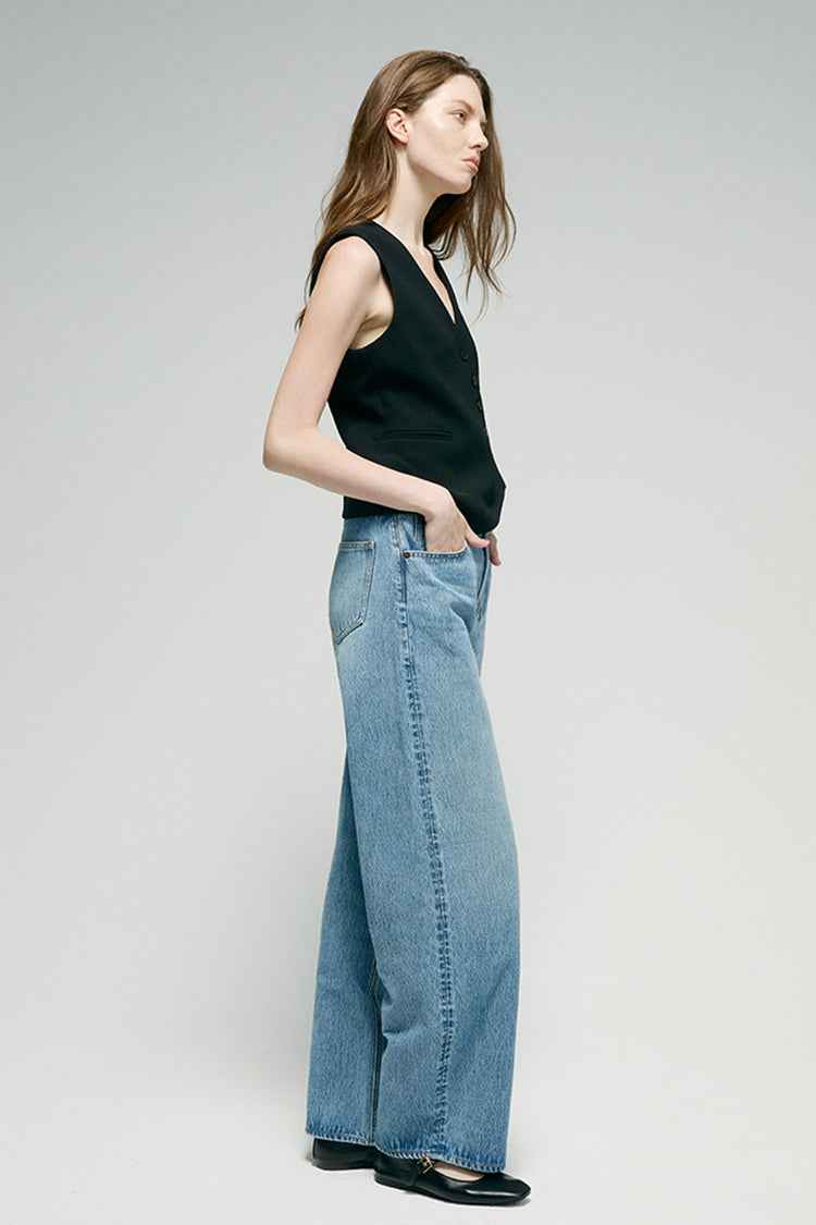 Slope Curve Jeans Model HJ039 – High-Rise, Relaxed Wide-Leg Denim Pants