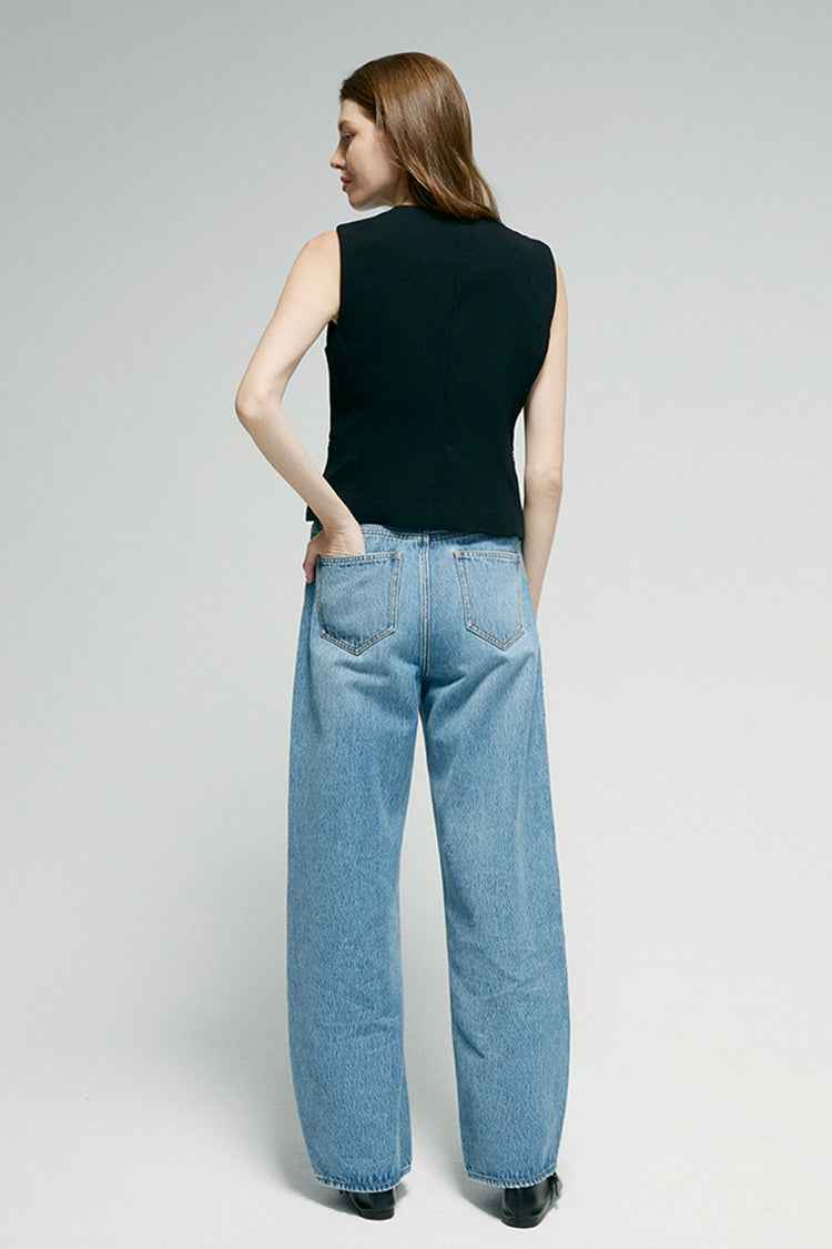 Slope Curve Jeans Model HJ039 – High-Rise, Relaxed Wide-Leg Denim Pants