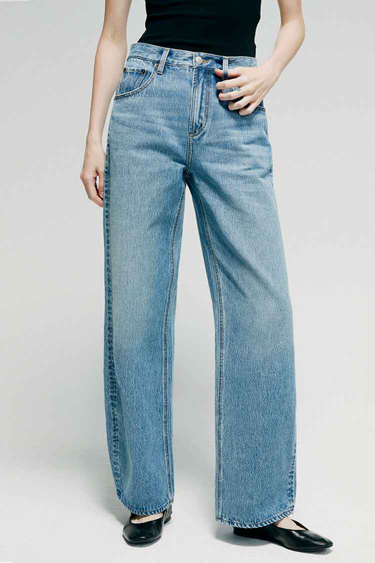 Slope Curve Jeans Model HJ039 – High-Rise Relaxed Wide-Leg Denim Pants