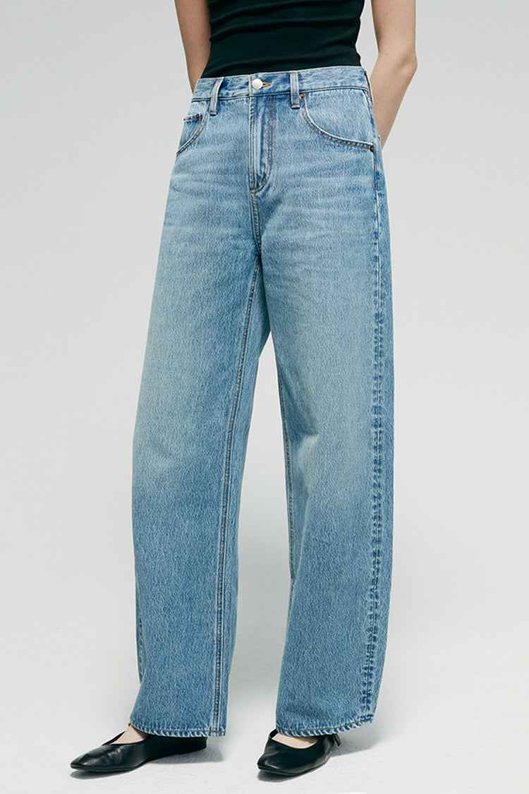 Slope Curve Jeans Model HJ039 – High-Rise Relaxed Wide-Leg Denim Pants