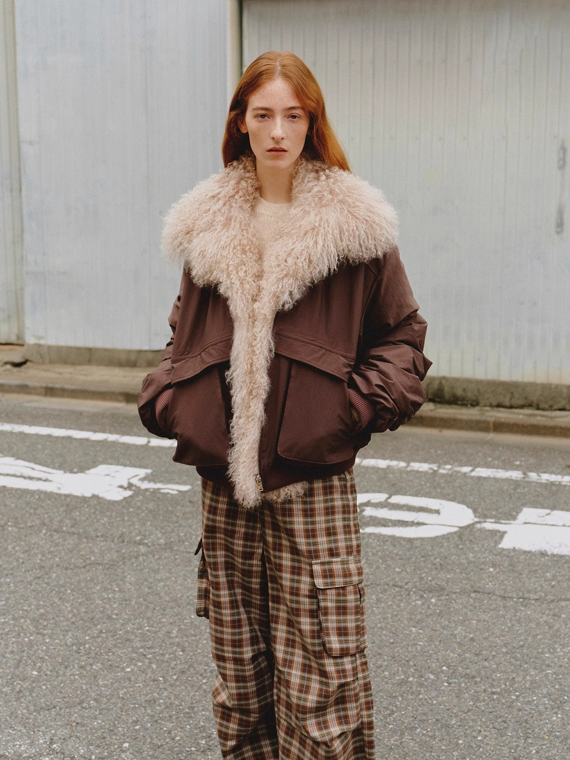 "Winter Is Coming" Short Down Parka with Detachable Wool Collar - Khaki