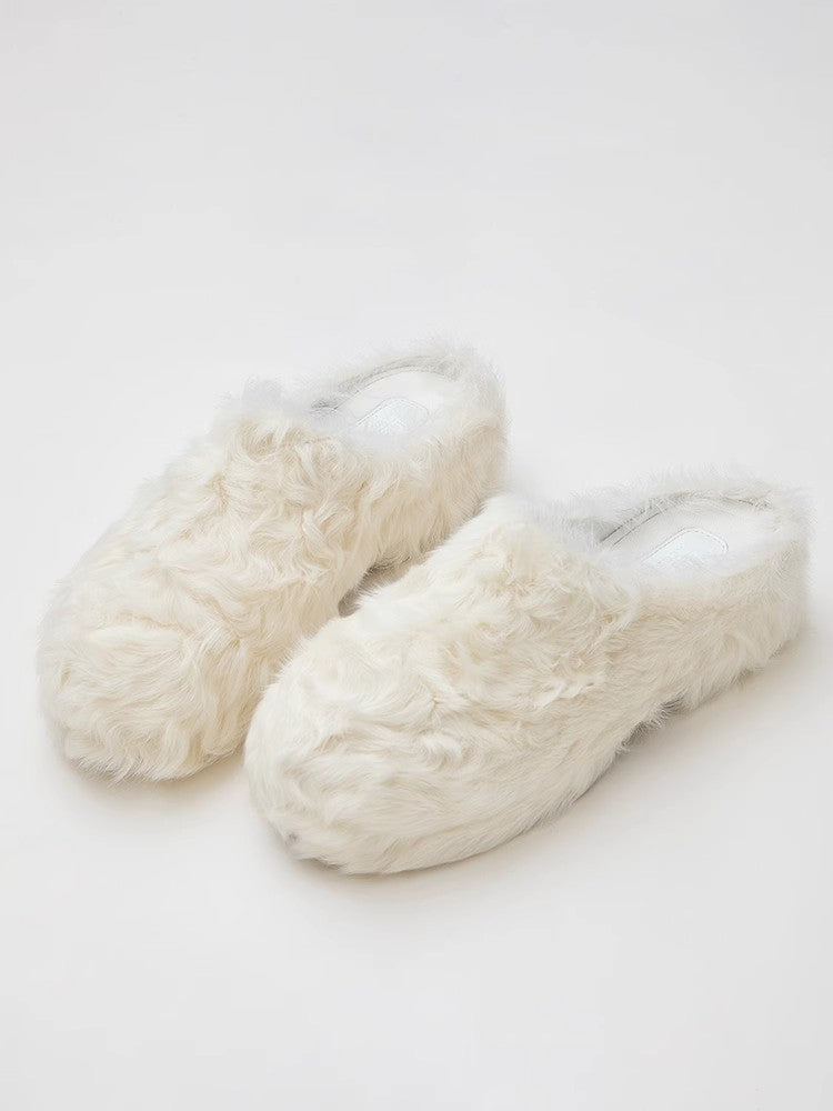 FF × JW Fur-Lined Slip-On Platform Slides