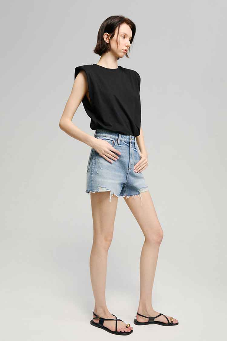 Sun-Kissed Vintage Cut-Off Denim Shorts HJ115