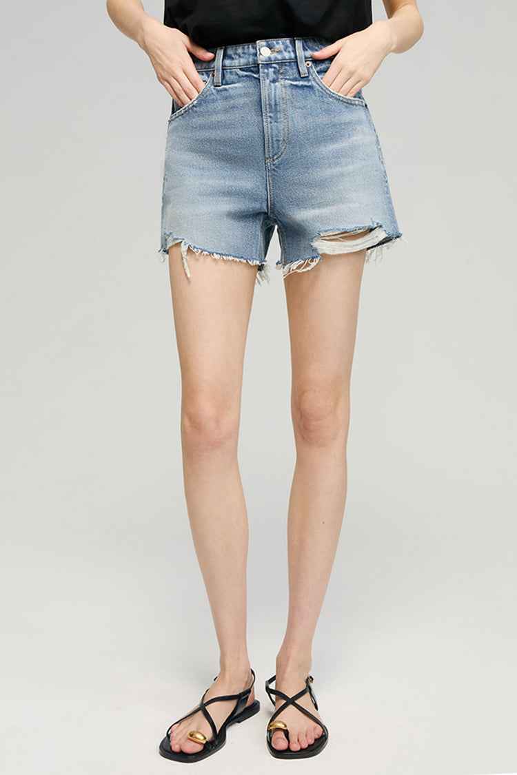 Sun-Kissed Vintage Cut-Off Denim Shorts HJ115