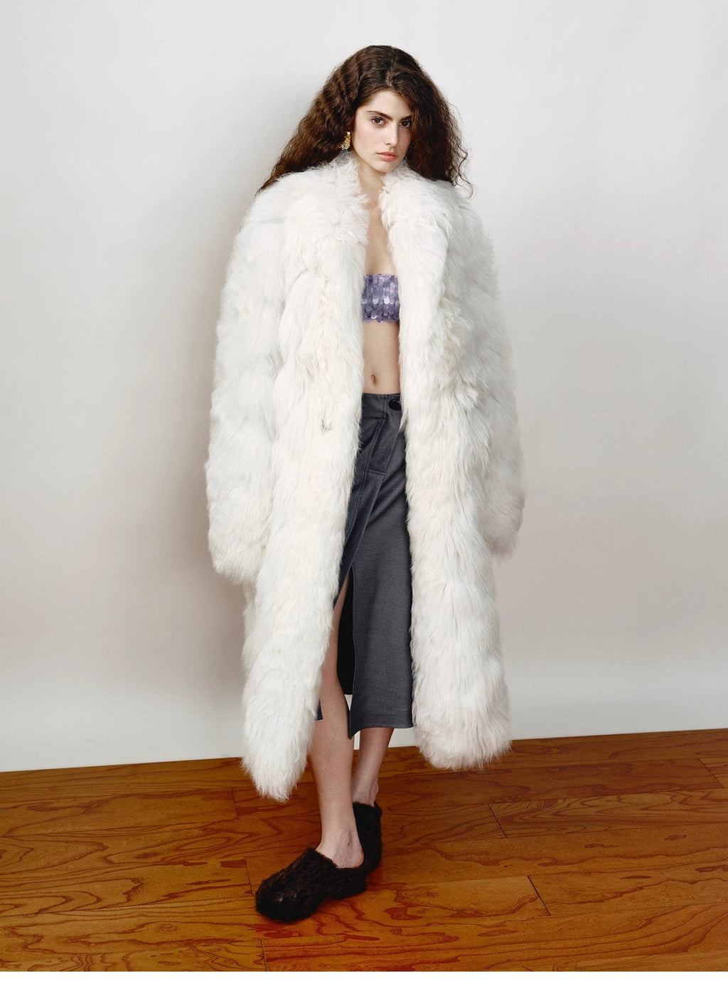 FF × JW Fur-Lined Slip-On Platform Slides
