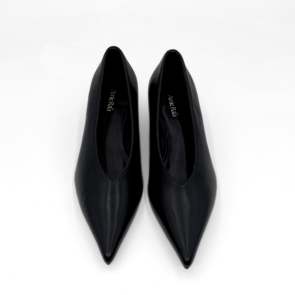 JoJo Leather Wedge Pumps - Black