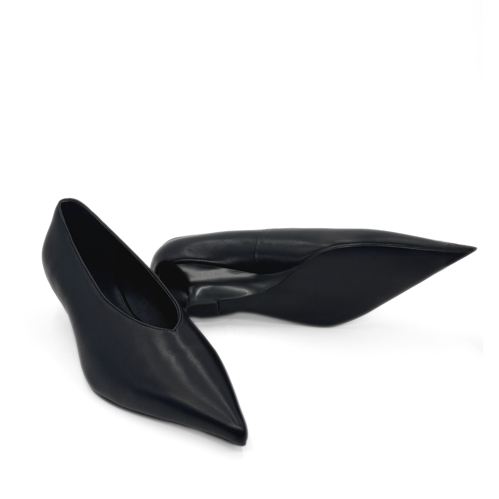 JoJo Leather Wedge Pumps - Black