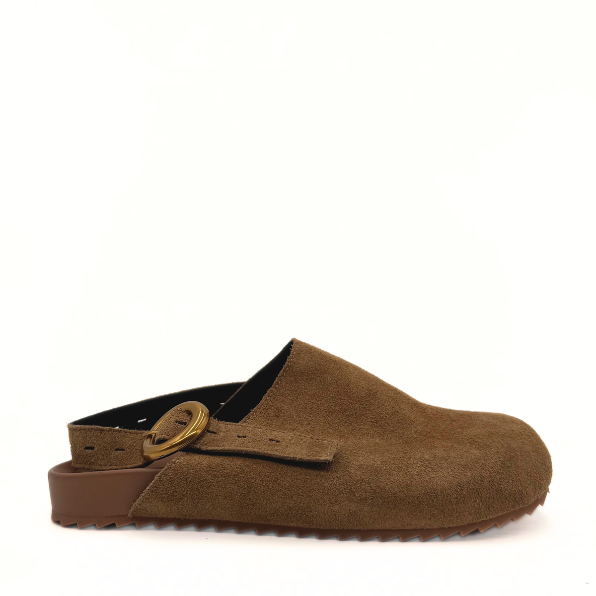 Toni Suede Clogs in taupe — side view