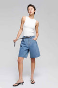 Easy Rider High-Rise Denim Bermuda Shorts Model HJ822