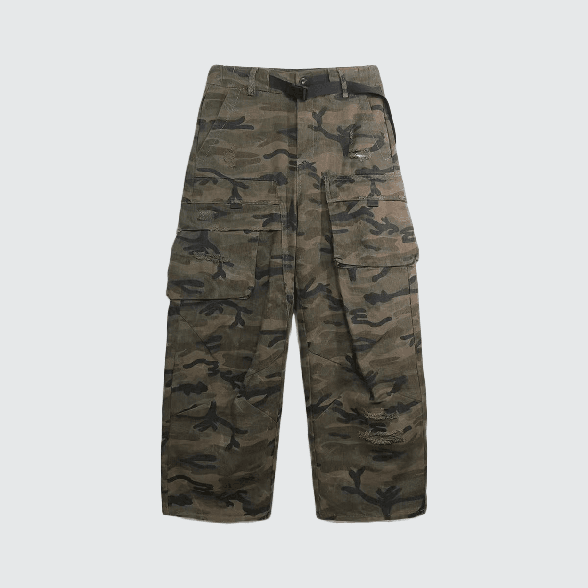 Khayi Camo Loose Fit Wide-leg Cargos