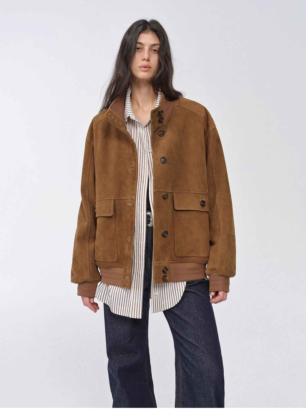 "Spring Whisper" Vintage Imported Suede Jacket - Brownish Yellow