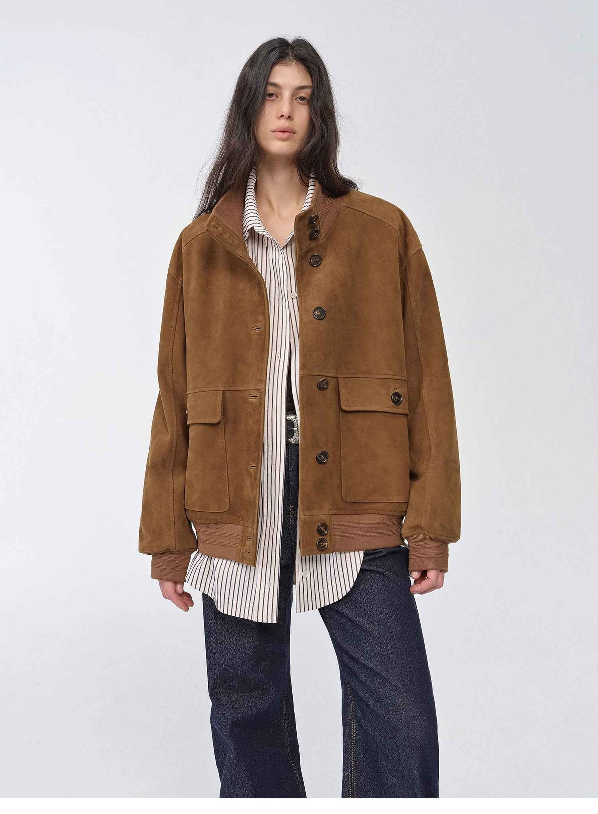 "Spring Whisper" Vintage Imported Suede Jacket - Brownish Yellow