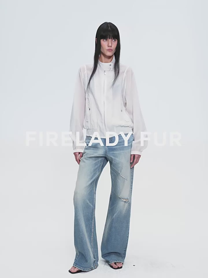 Custom Title — "West City Rhythm" Handmade Whisker Washed Flared Jeans Spring