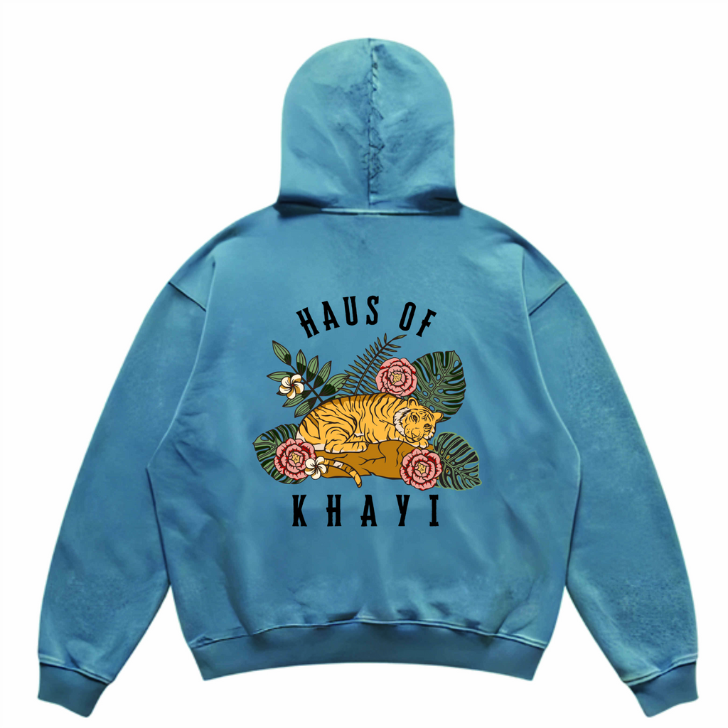 HK Tiger Unisex Super Heavyweight Oversized Faded Hoodie