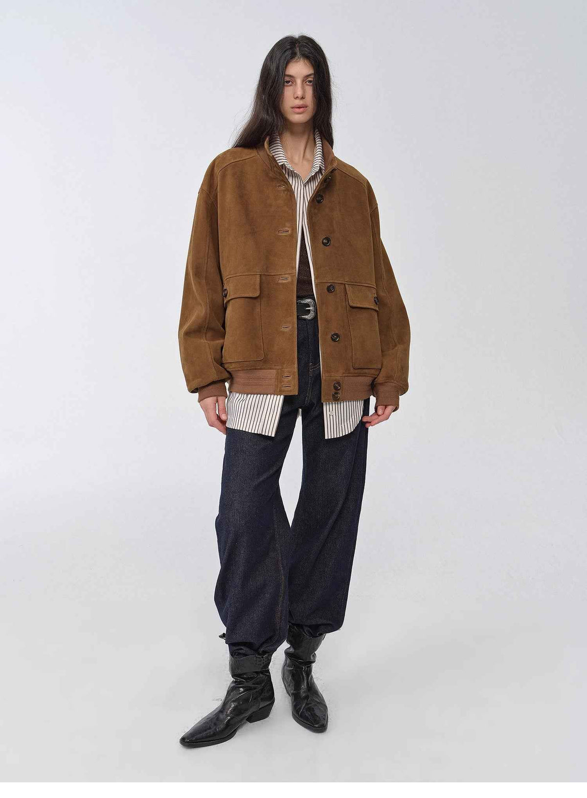 "Spring Whisper" Vintage Imported Suede Jacket - Brownish Yellow