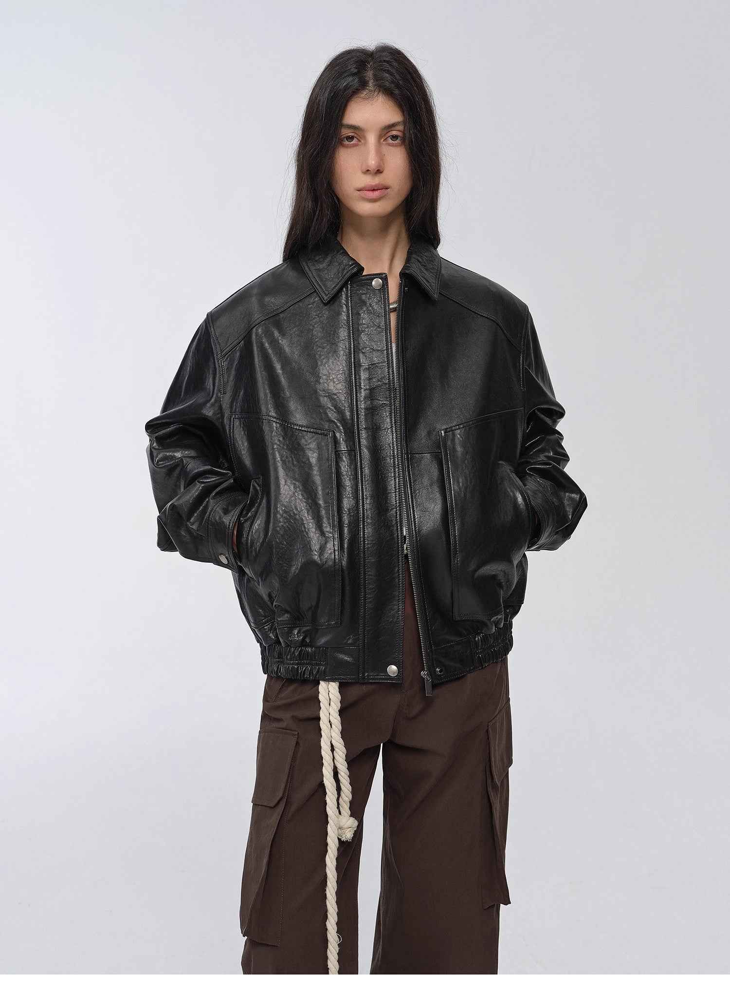 Fashionable Luke Imported Waxed Sheep Leather Work Jacket