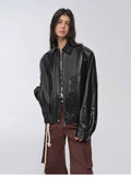Fashionable Luke Imported Waxed Sheep Leather Work Jacket