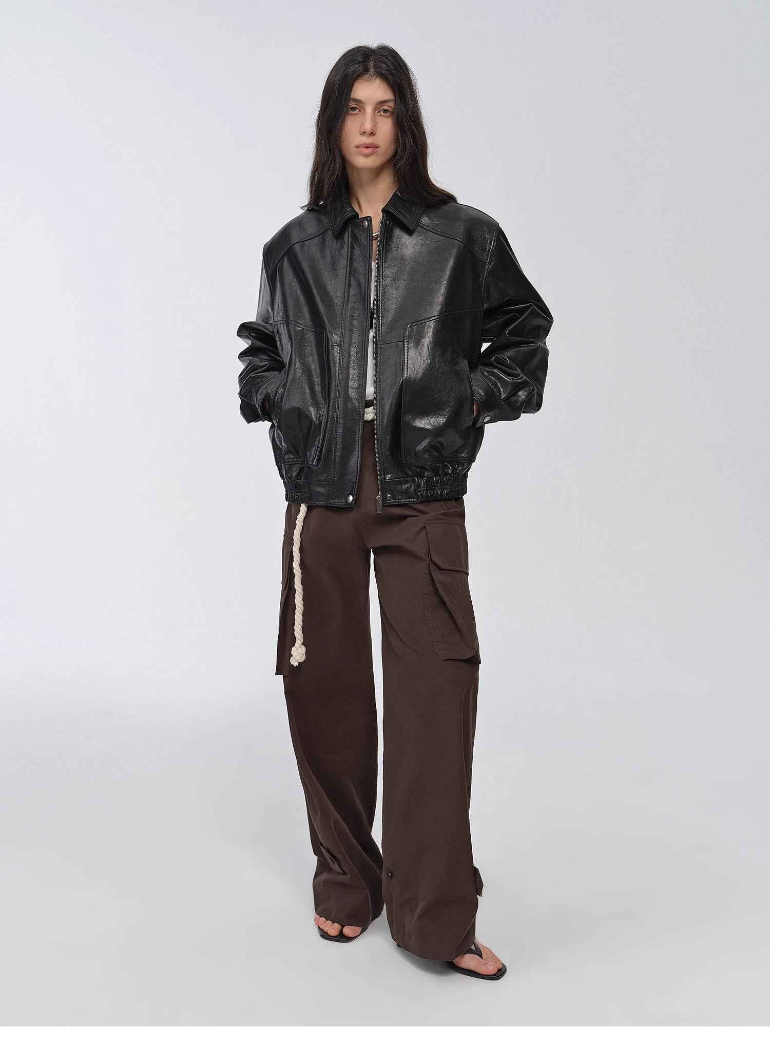 Fashionable Luke Imported Waxed Sheep Leather Work Jacket