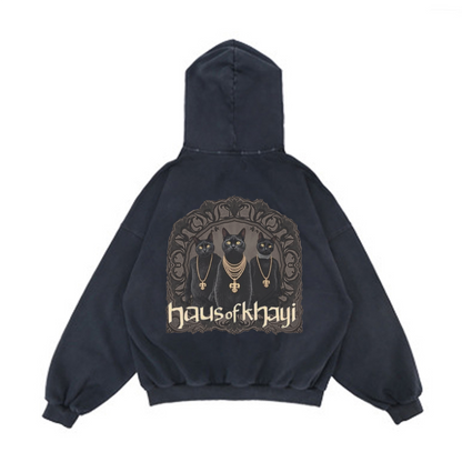 Black Cats Distressed Hoodie