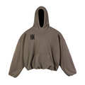 HK Logo Oversized Angel Hoodie in brown