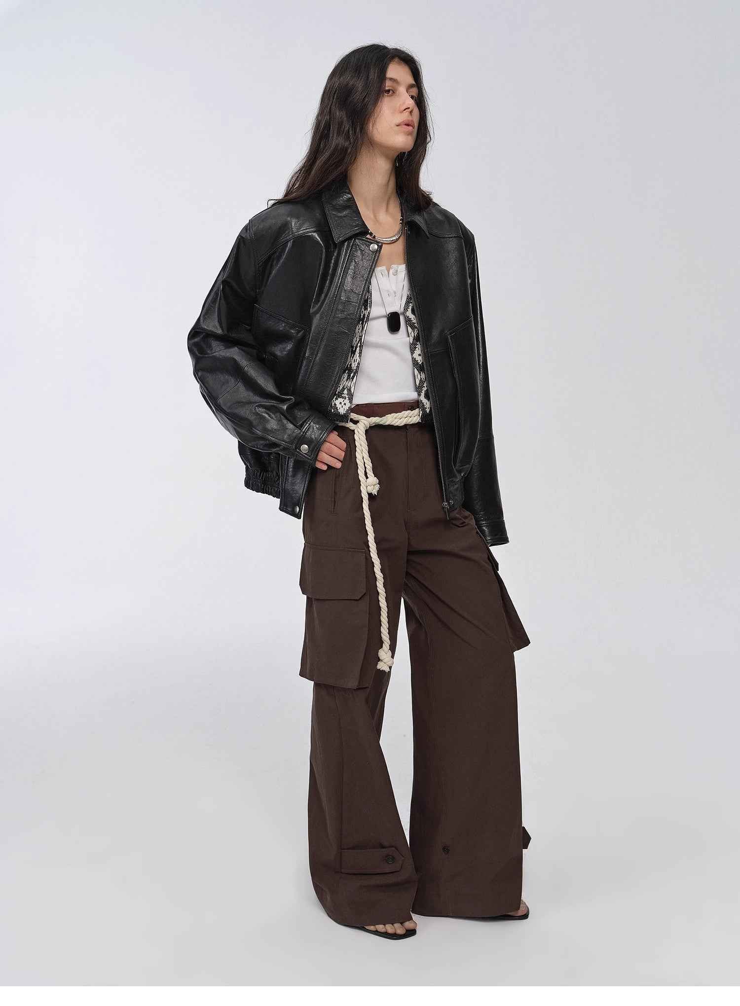 Fashionable Luke Imported Waxed Sheep Leather Work Jacket