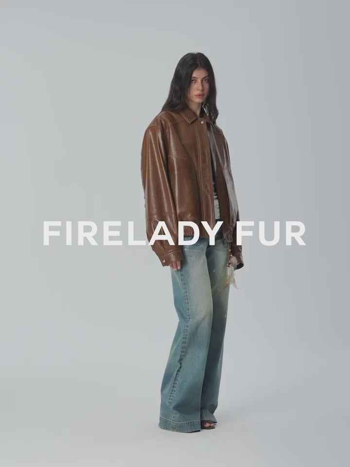 Fashionable Luke Imported Waxed Sheep Leather Work Jacket