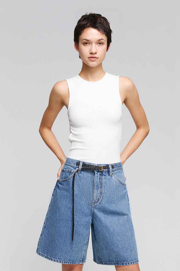 Easy Rider High-Rise Denim Bermuda Shorts Model HJ822