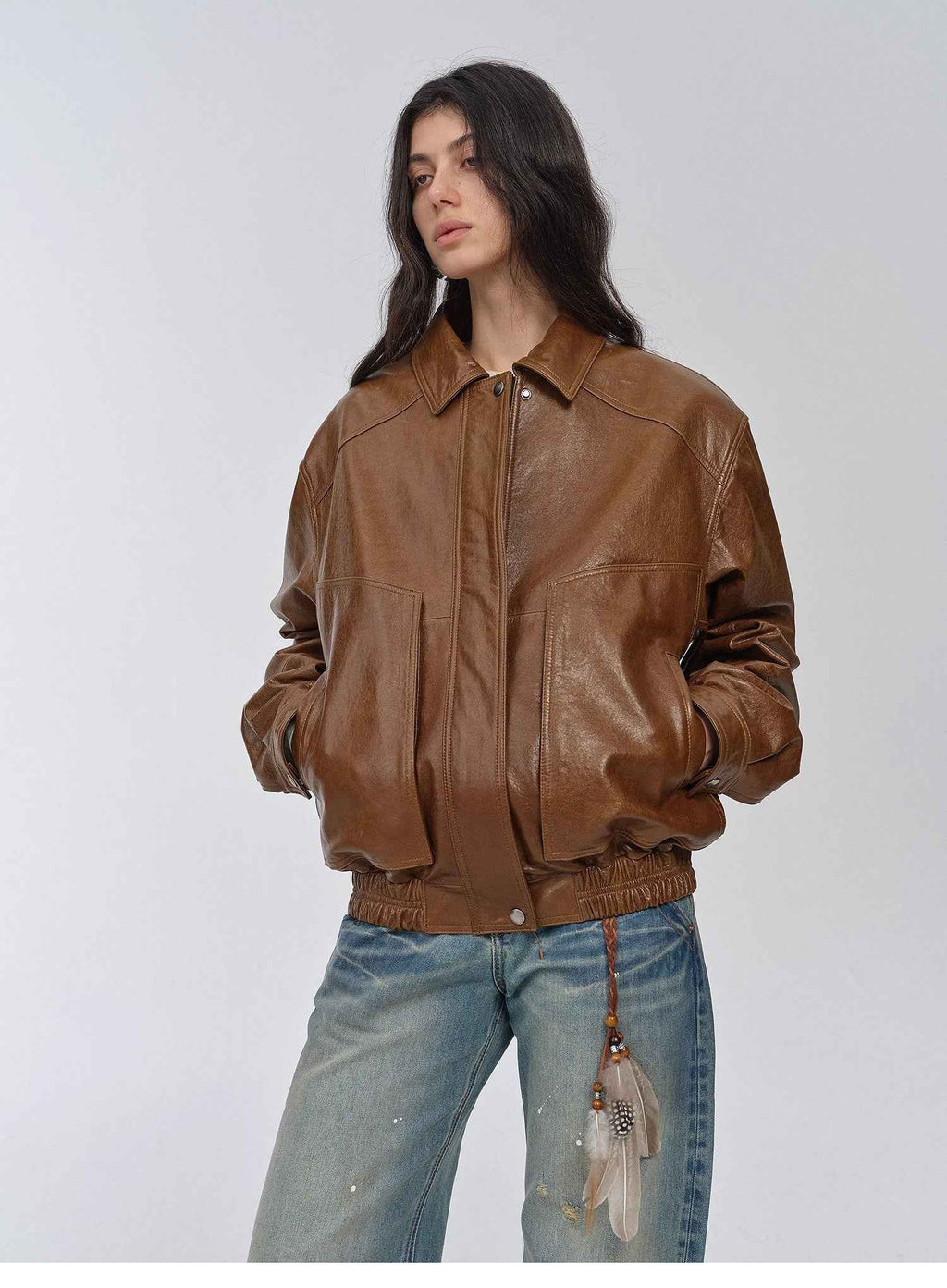 Fashionable Luke Imported Waxed Sheep Leather Work Jacket