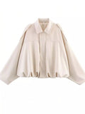 Zip Up Oversized Jacket in off-white