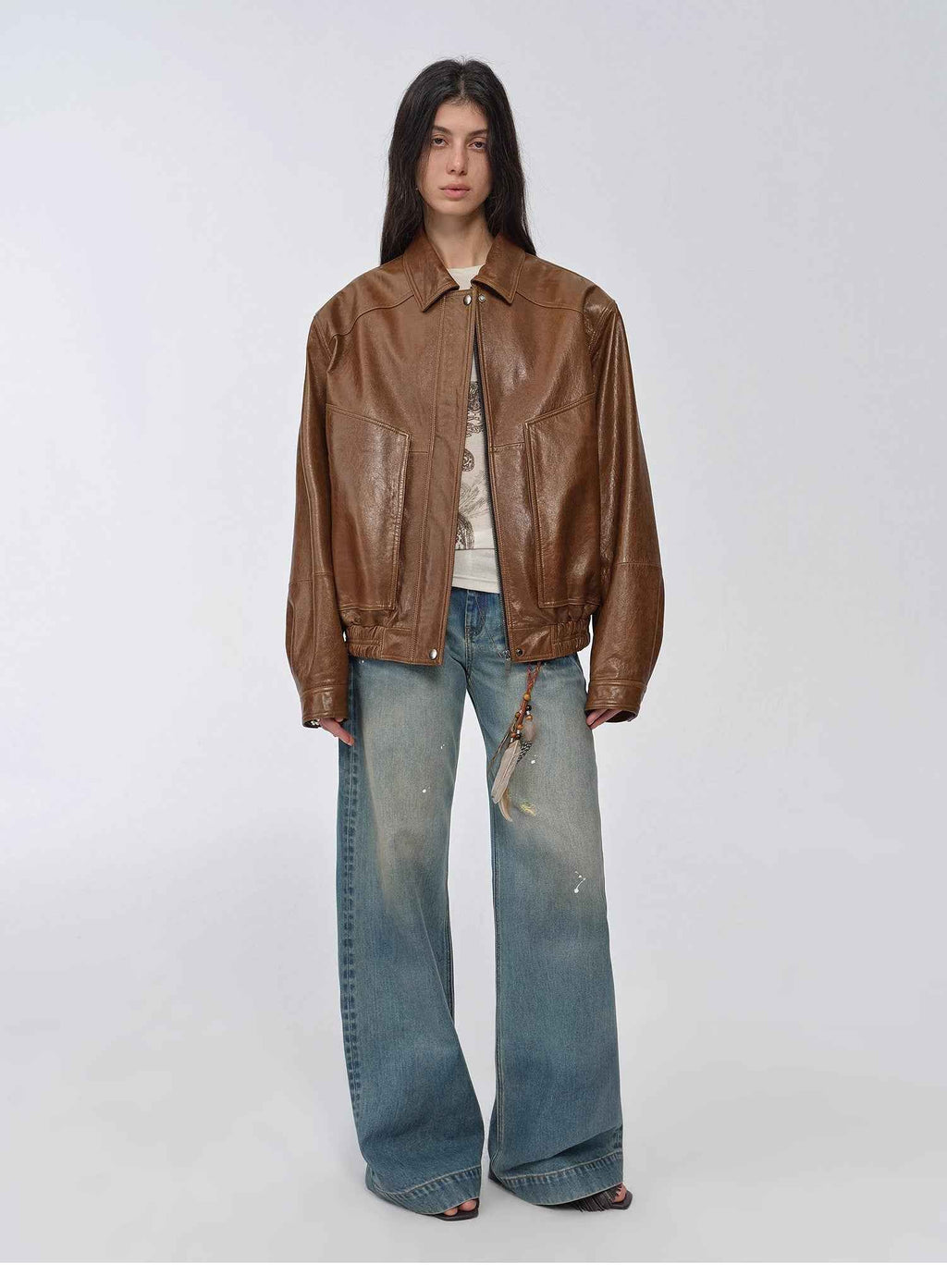 Fashionable Luke Imported Waxed Sheep Leather Work Jacket