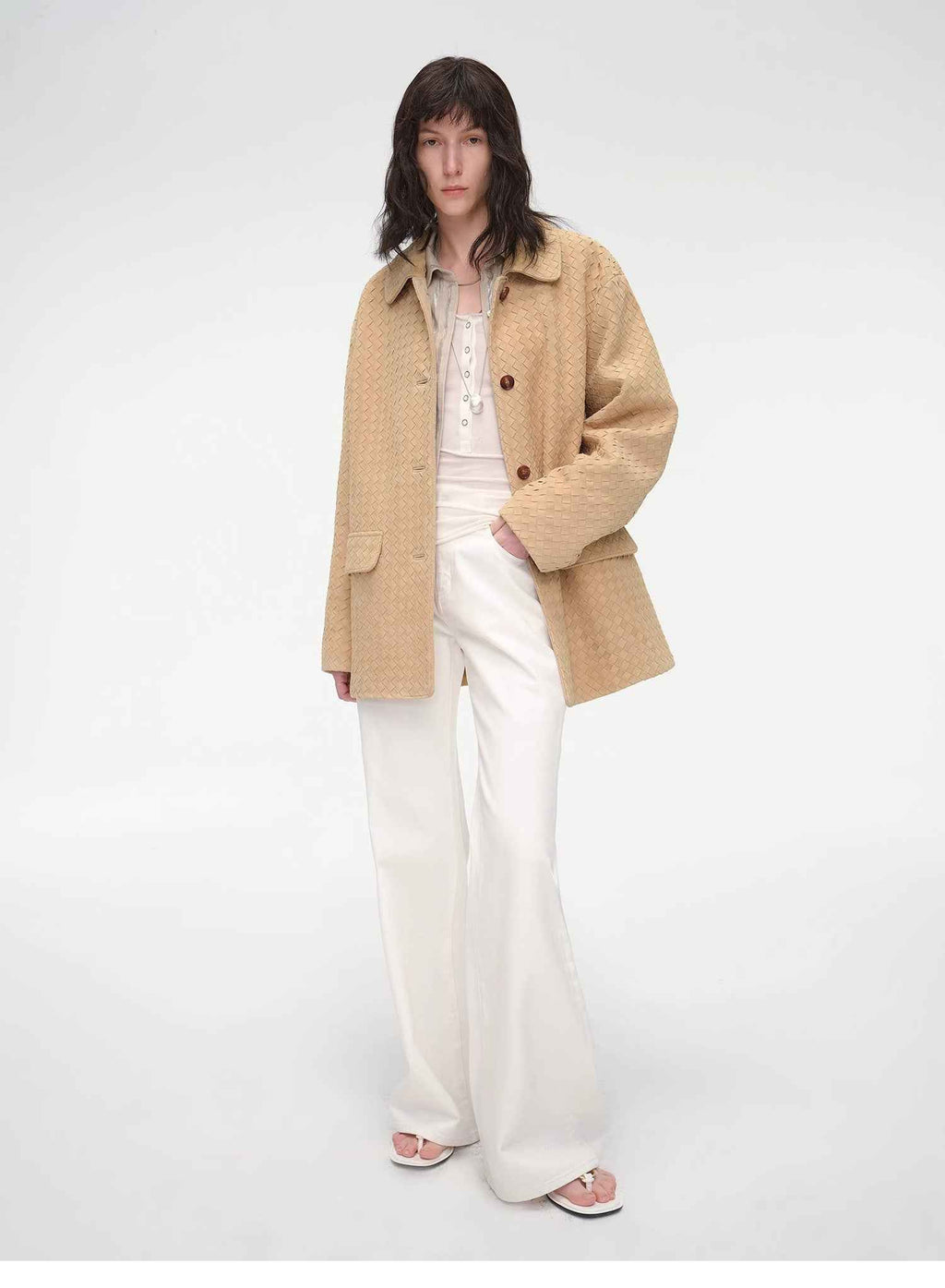 "Rembrandt Night" Spring Woven Leather Jacket Made from Imported New Zealand Lambskin