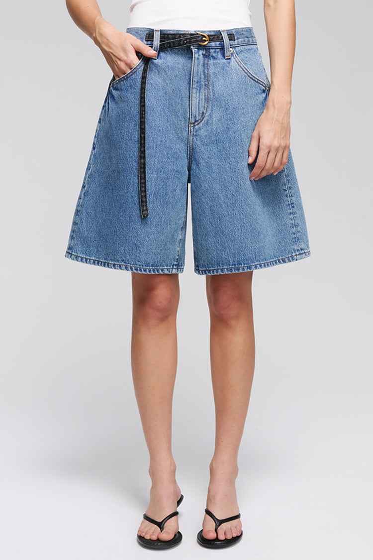 Easy Rider High-Rise Denim Bermuda Shorts Model HJ822