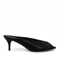 Audrey II Peeptoe Leather Mule in black — side view