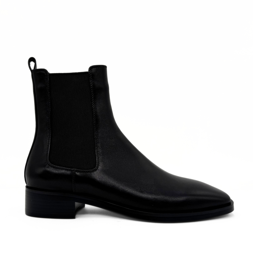 Cori Leather Chelsea Boots in black — side view