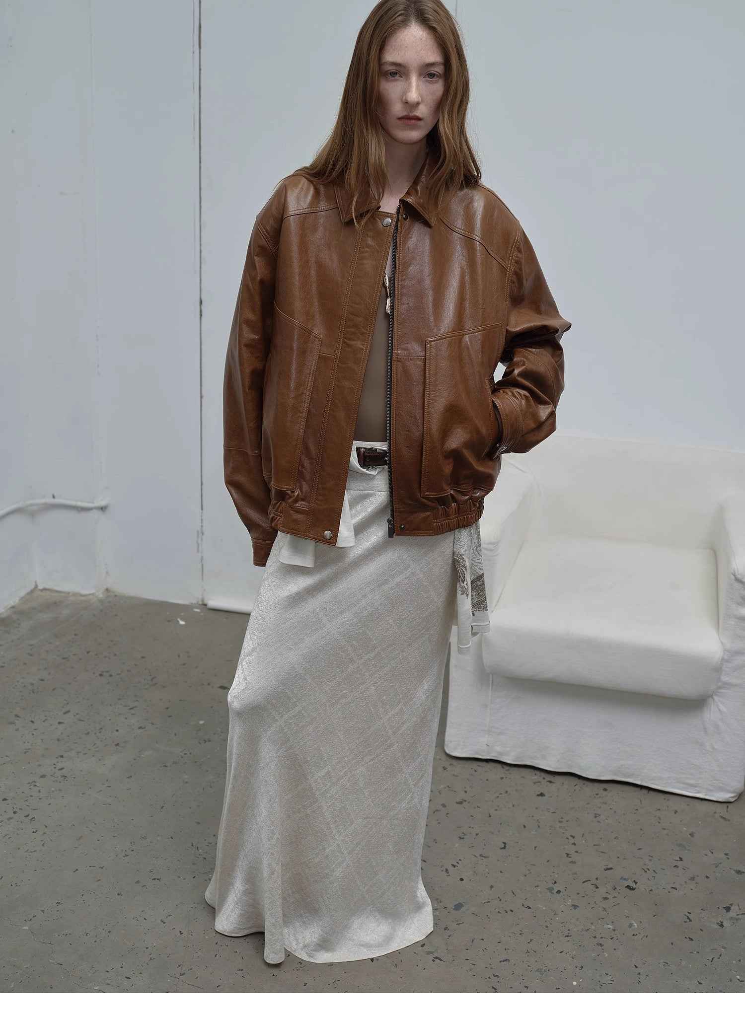Fashionable Luke Imported Waxed Sheep Leather Work Jacket