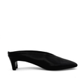 Junie Heeled Leather Mule in black — side view
