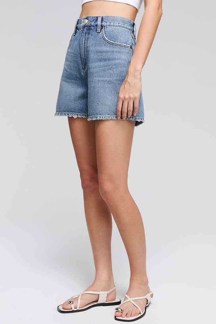 Easy Buckle High-Rise Denim Shorts HJ820