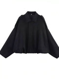Zip Up Oversized Jacket in black
