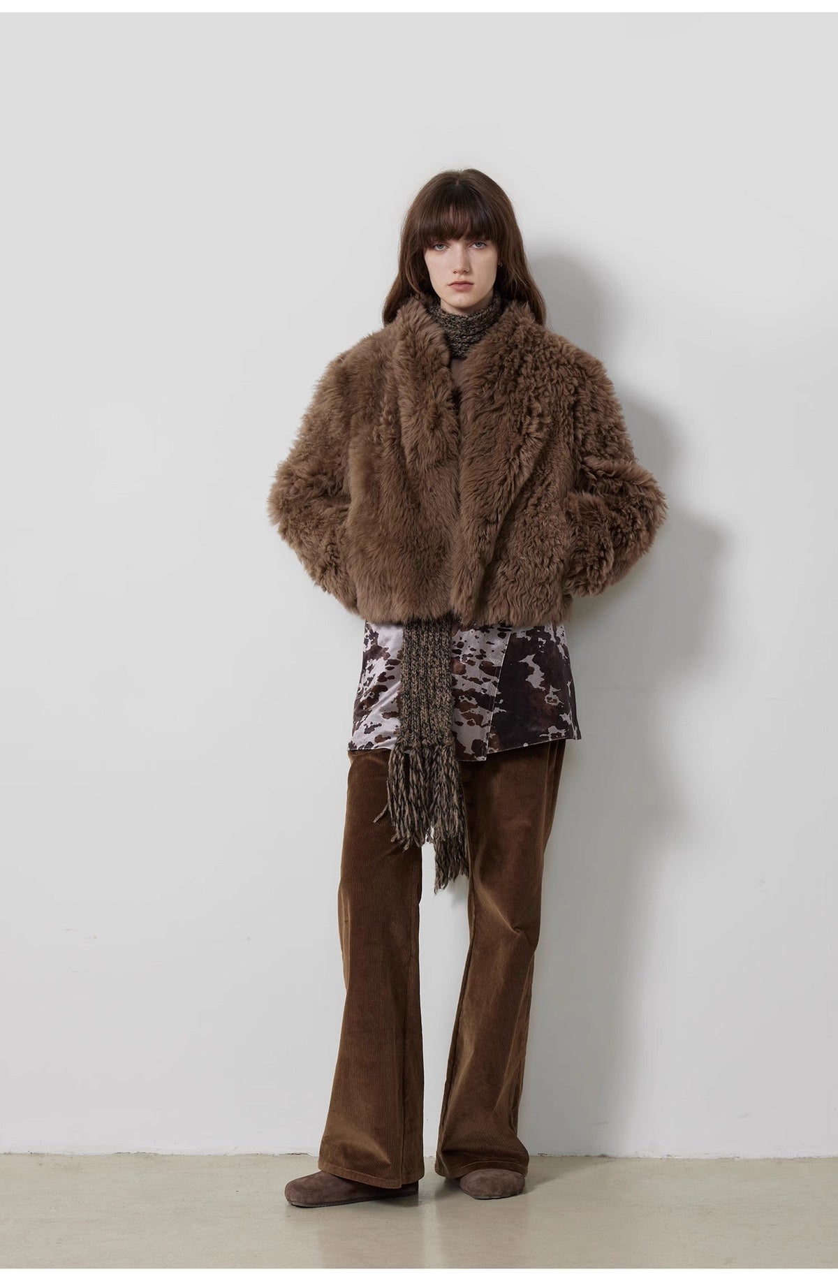 "Seaside Café" Low-Waist Flared Corduroy Pants