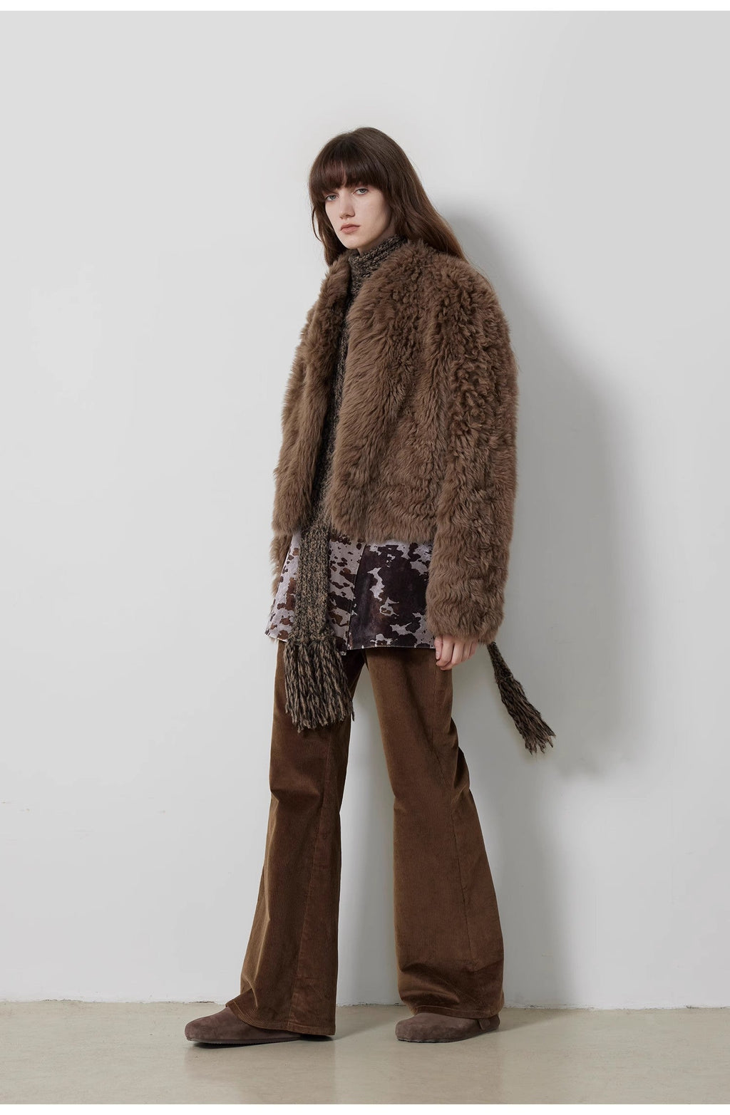 "Seaside Café" Low-Waist Flared Corduroy Pants