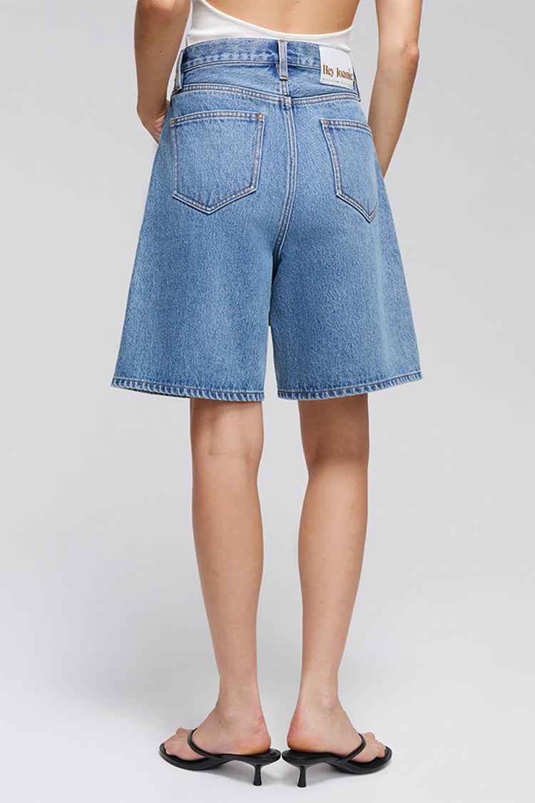 Easy Rider High-Rise Denim Bermuda Shorts Model HJ822