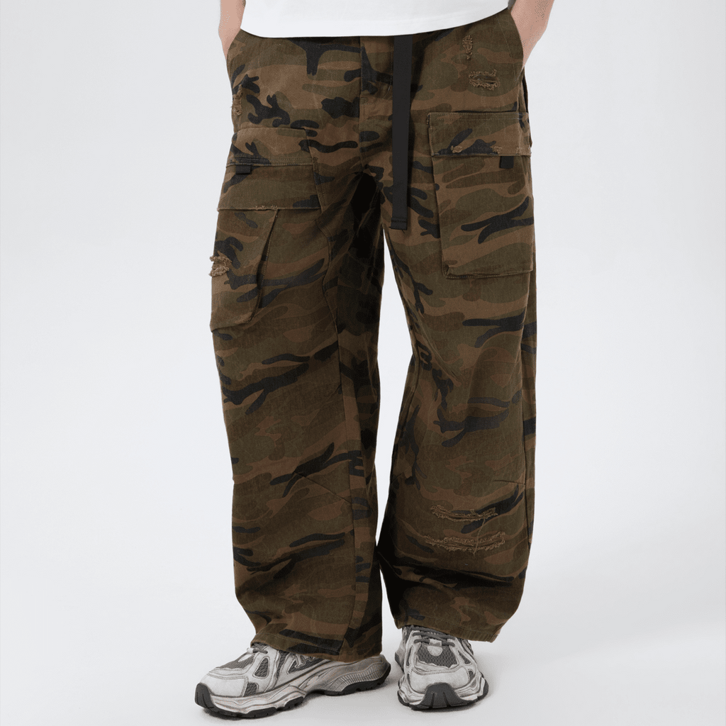 Khayi Camo Loose Fit Wide-leg Cargos