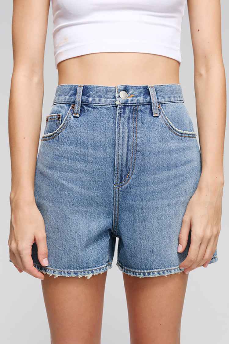 Easy Buckle High-Rise Denim Shorts HJ820